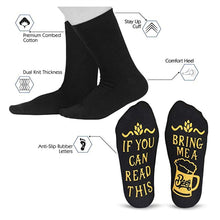 Load image into Gallery viewer, BEER Dispensing Black Socks With Small Ears
