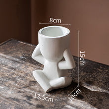 Load image into Gallery viewer, Little White Man Doodle Flower Pot Flower Succulent
