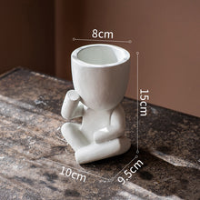 Load image into Gallery viewer, Little White Man Doodle Flower Pot Flower Succulent
