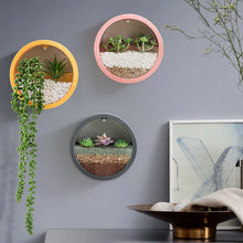Load image into Gallery viewer, Round Iron Wall Vase Home Living Room Restaurant Hanging Basket Flower Pot Wall Decor Succulent Plant Planters Art Glass Vases
