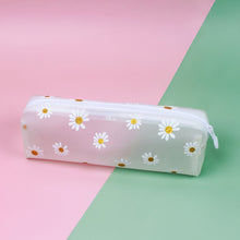 Load image into Gallery viewer, Transparent Tpv Girl Cosmetics Daisy Storage Bag Student Pencil Case

