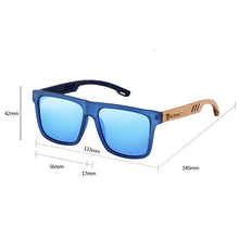 Load image into Gallery viewer, Men's Polarized Sunglasses Square Bamboo Wood Glasses

