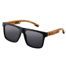 Load image into Gallery viewer, Men's Polarized Sunglasses Square Bamboo Wood Glasses
