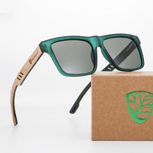 Load image into Gallery viewer, Men's Polarized Sunglasses Square Bamboo Wood Glasses
