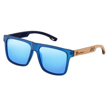 Load image into Gallery viewer, Men's Polarized Sunglasses Square Bamboo Wood Glasses
