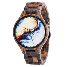 Load image into Gallery viewer, Wooden Watch Young Men's Ethnic Style And Landscape Painting Wooden Quartz Watch
