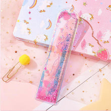 Load image into Gallery viewer, Quicksand Into The Oil Bookmark Ruler Cute Laser Girl Heart Ruler Creative Multifunctional Student Stationery Ruler
