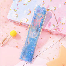Load image into Gallery viewer, Quicksand Into The Oil Bookmark Ruler Cute Laser Girl Heart Ruler Creative Multifunctional Student Stationery Ruler
