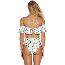 Load image into Gallery viewer, New One-Shoulder Ruffled Lace-Up High-Waist Printed Split Swimsuit
