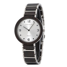 Load image into Gallery viewer, Quartz Wood Watch Waterproof Stainless Steel Casual Watch
