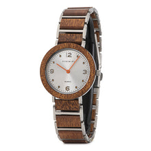 Load image into Gallery viewer, Quartz Wood Watch Waterproof Stainless Steel Casual Watch
