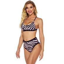 Load image into Gallery viewer, High Waist Split Swimsuit Printed Bikini
