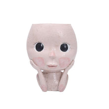 Load image into Gallery viewer, Girls Face Head Flower Planter Succulent Plant Flower Container Pot Flowerpot Garden Decor Nordic Tabletop Ornament
