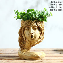 Load image into Gallery viewer, Nordic Fashion Humanoid Flower Pots Leisure Drink Shop Creative Funny Expression Flower Pots
