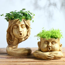 Load image into Gallery viewer, Nordic Fashion Humanoid Flower Pots Leisure Drink Shop Creative Funny Expression Flower Pots
