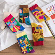Load image into Gallery viewer, Socks Female Mid-tube Color Matching Personality Cotton Socks Hip Hop
