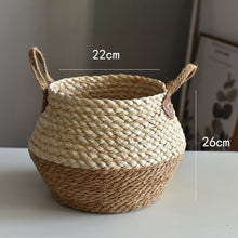 Load image into Gallery viewer, Crafts Seaweed Decoration Straw Bag Flower Pot Container Home Furnishing
