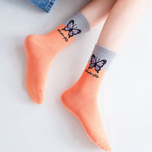 Load image into Gallery viewer, Butterfly Color Matching Socks, Tube Socks, Autumn And Winter Cotton Socks, Korean Style Socks, Student Stockings
