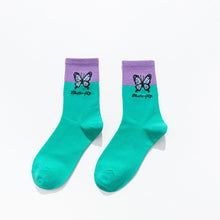 Load image into Gallery viewer, Butterfly Color Matching Socks, Tube Socks, Autumn And Winter Cotton Socks, Korean Style Socks, Student Stockings
