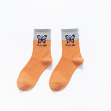 Load image into Gallery viewer, Butterfly Color Matching Socks, Tube Socks, Autumn And Winter Cotton Socks, Korean Style Socks, Student Stockings
