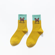 Load image into Gallery viewer, Butterfly Color Matching Socks, Tube Socks, Autumn And Winter Cotton Socks, Korean Style Socks, Student Stockings
