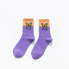 Load image into Gallery viewer, Butterfly Color Matching Socks, Tube Socks, Autumn And Winter Cotton Socks, Korean Style Socks, Student Stockings
