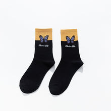 Load image into Gallery viewer, Butterfly Color Matching Socks, Tube Socks, Autumn And Winter Cotton Socks, Korean Style Socks, Student Stockings
