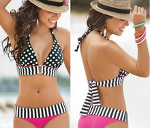 Load image into Gallery viewer, Polka Dot Print Fashion Bikini Women's Split Swimsuit
