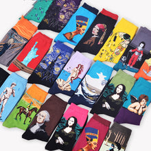 Load image into Gallery viewer, Moxiao factory direct selling Qiudong men''s socks new personality literature retro world famous painting men''s socks oil painting men''s socks
