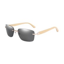 Load image into Gallery viewer, New Style Bamboo Foot Sunglasses Square Frameless Sunglasses Spring Hinge Sunglasses Glasses 15028
