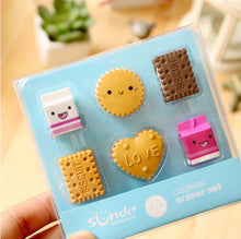 Load image into Gallery viewer, Simulation Milk Biscuit Eraser Set
