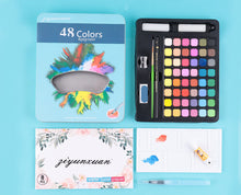 Load image into Gallery viewer, Solid Watercolor Paint Set Tin Box, Painting And Art Supplies
