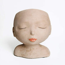 Load image into Gallery viewer, Sculpture Flowerpot With Closed Eyes Doll Garden Decoration Ornaments
