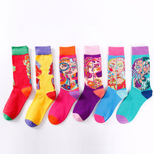 Load image into Gallery viewer, Tide Socks Creative Tube Socks Comic Cartoon Bright Color Couple Socks
