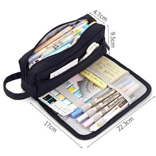 Load image into Gallery viewer, Pencil Case Junior High School Girl Heart Simple Large-Capacity Multi-Purpose Pen Curtain Primary School Students Canvas Pencil Case Stationery Bag
