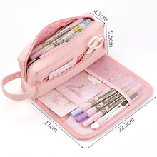 Load image into Gallery viewer, Pencil Case Junior High School Girl Heart Simple Large-Capacity Multi-Purpose Pen Curtain Primary School Students Canvas Pencil Case Stationery Bag
