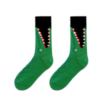 Load image into Gallery viewer, Vintage Green And Yellow Long Tube Flower Socks

