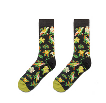 Load image into Gallery viewer, Vintage Green And Yellow Long Tube Flower Socks
