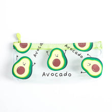 Load image into Gallery viewer, Japanese Stationery Avocado Quicksand Transparent Female Ins Wind Simple Portable Large-Capacity Storage Bag Pen Case
