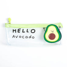 Load image into Gallery viewer, Japanese Stationery Avocado Quicksand Transparent Female Ins Wind Simple Portable Large-Capacity Storage Bag Pen Case
