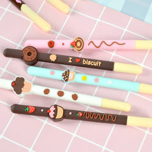 Load image into Gallery viewer, Korean Soft Gel Chocolate Stick Scented Needle Tube Gel Pen Black Ink Pen Signature
