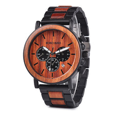 Load image into Gallery viewer, Bobo Bird Wood Watch Quartz Watch Three Eye Multifunctional Student Wood Watch Men Watches
