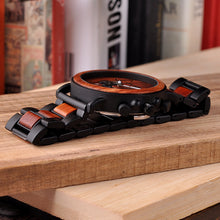 Load image into Gallery viewer, Bobo Bird Wood Watch Quartz Watch Three Eye Multifunctional Student Wood Watch Men Watches
