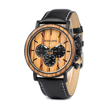 Load image into Gallery viewer, Bobo Bird Wood Watch Quartz Watch Three Eye Multifunctional Student Wood Watch Men Watches
