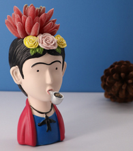Load image into Gallery viewer, Wholesale Mini Flower Pot Cute Polyresin Human Resin Flower Vase With Faux Emulational Simulation Cactus Plants For Office
