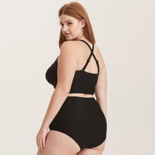 Load image into Gallery viewer, European and American plus fertilizer plus high waist swimsuit  fat lady plus size bikini
