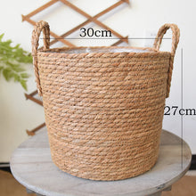 Load image into Gallery viewer, Hand-Woven Straw Basket Flower Pot
