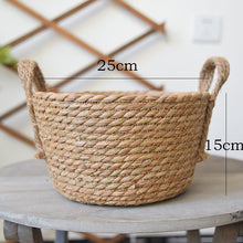Load image into Gallery viewer, Hand-Woven Straw Basket Flower Pot
