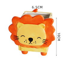 Load image into Gallery viewer, Cute Animal Ceramic Flowerpot Succulent Little Lion Shiba Inu Erha Kitten Gardening Tabletop Planting
