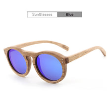 Load image into Gallery viewer, Round Wooden Sunglasses With Polarized Rivets
